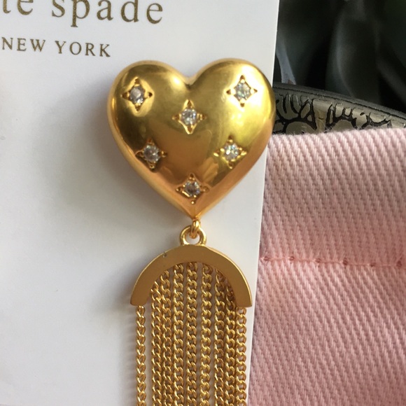 Kate Spade My Precious Heart Fringe Earrings NEW - Picture 8 of 9